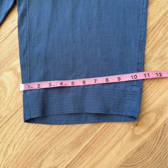 J. Jill 100% Linen Relaxed Cropped Pants Blue Beachy Lagenlook Size Large P - Picture 12 of 12